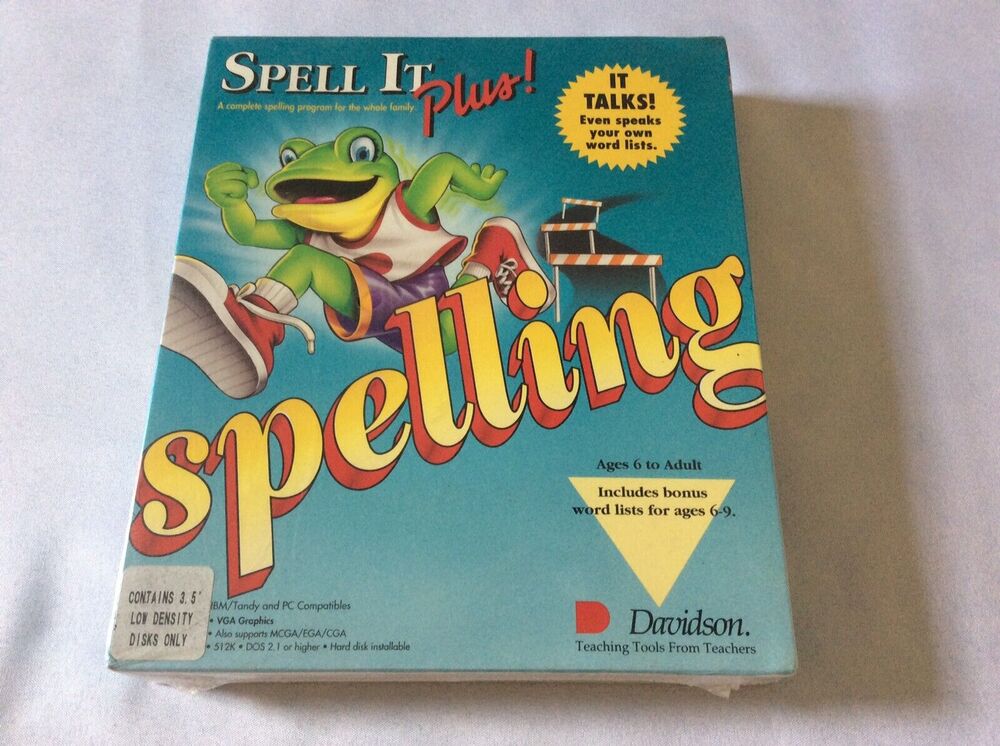 SPELL IT PLUS Spelling Program For The Entire Family It TALKS IBM/TANDY& PC Comp